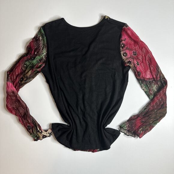 Boho Whimsigoth Sequin Beaded Medallion Top Festival Witchy Gypsy Fairycore M - Picture 4 of 16